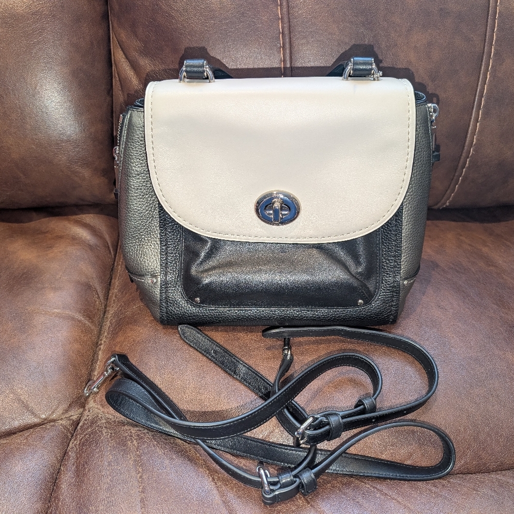 Coach Black and Cream Backpack